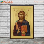 Orthodox Christ Blessing Icon Wall Art Canvas Painting Unframed for Home Church Room Decor 0421 0718