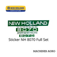 Sticker New Holland 8070 Set (Green/ White) -Mesin Padi New Holland