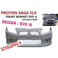 PROTON SAGA FL FLX FRONT BUMPER EVO X 10 LL8195 B1958 / EVO10 BODY KIT DEPAN FIBRE