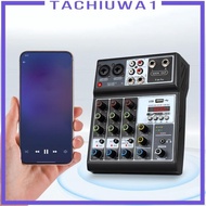 [Tachiuwa1] Audio Mixer Support Bluetooth 5.0 USB Portable 4 Channel 48V Power DJ Mixer for Computer