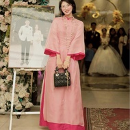 To Nhu ao dai, modern 4-panel ao dai, short sleeves, CNY ao dai, photography ao dai, party ao dai, h