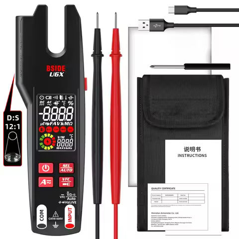 BSIDE U6X U-Shape AC/DC Clamp Meter Rechargeable Infrared Temperature Measuring Infrared Detection V