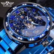 Winner winner Watch Men Fashion Casual Hollow Rhinestone Manual Mechanical Watch Men's Trendy