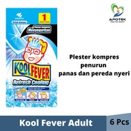 Kool Fever Adult Kool Fever dewasa isi 1Bx (6 Pcs) Kompres Penurun Panas & Pereda Nyeri Untuk Dewas