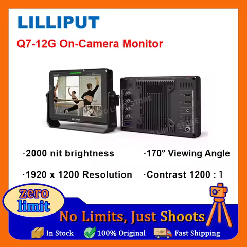 Lilliput Q7-12G 7" HD 12G-SDI/HDMI-compatible 2.0 Ultra-Bright On-Camera Monitor Peaking, False Colo
