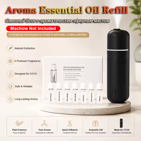6Pcs 4ML Car Diffuser Essential Oil Refill Set Air Freshener Long Lasting Fragrance Quick Eliminate 