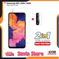 TEMPERED GLASS SAMSUNG A50 / SAMSUNG A50S / SAMSUNG A30S BONUS CAMERA ANTI-SCRATCH CLEAR GLASS SAMSU