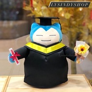 日牌正版寵物小精靈Pokemon卡比獸畢業公仔配小證書+仿向日葵小花束