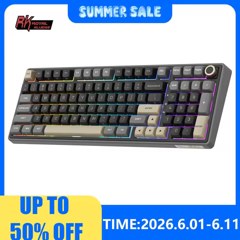 RK ROYAL KLUDGE R98Pro Gasket Wired Mechanical Keyboard 98 Keys RGB Hot-swappable Pluggable Button G