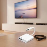 2-in-1 L to Digital HDTV Adapter Digital AV Converter 1080p Sync Screen Connector for iPhone 14 Pro 