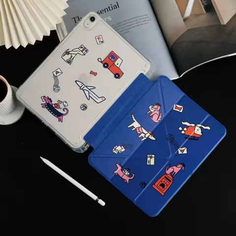 Planet Car Dog Blue Tablet Case For iPad Pro 11 13 M5/4/3 9.7 10.2 5/6th 7/8/9/10/11th Mini 6 7 Air 