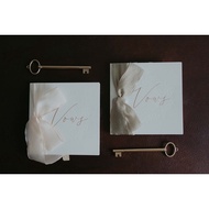 Wedding Vows Hand Card/ Marriage oath card (Green & White)