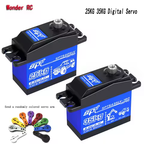 SPT 25KG 35KG Large Torque 180° Metal Gear Digital Servo Waterproof Motor 25T Arm for RC Crawler Car