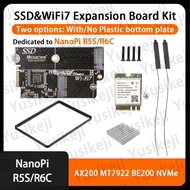 NanoPi R5S R6C Special NVME SSD and WiFi7 card, BE200, MT7922, AX200 RTL8822CE, debian