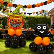 12/13pcs Halloween Themed Pumpkin Bat Ghost Witch Aluminum Foil Latex Balloon Skeleton Party Decorat