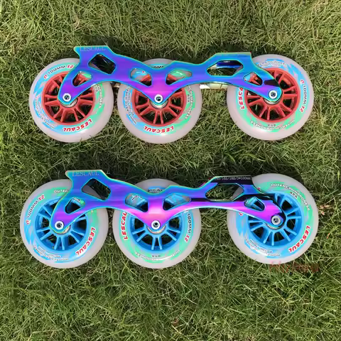 Rockered Frame Speed Skating Professional Competition Roller Skate Rack 3*90mm 3*100mm 3 Wheels 85A 