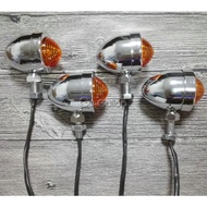 4pcs Chrome Bullet Motorcycle Turn Signals For Yamaha Dragstar V-star DS 400 650 950 1100 DS400 DS65