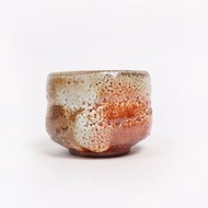 明芽窯 l 日式柴燒縮志野茶碗 陶器 陶藝品 茶具 H6