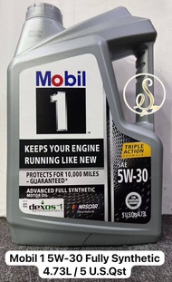 (100% ORIGINAL)MOBIL 1 Advanced 5W30 SN PLUS Fully Synthetic Engine Oil (5QT/4.73L) Dexos 5W-30