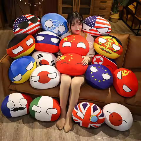 20/30cm Countryball Plush Toys Kawaii Stuffed Pillow Polandball European Union East Germany Canada I