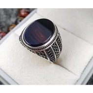 Akik YAMAN Asli Cincin Nikah/Tunang/Hadiah Anniversary Original Silver Sterling 925 Men Ring