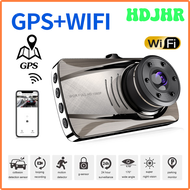 กล้องติดรถยนต์ HDJHR ไวไฟเอชดีแบบเต็มกล้องติดรถยนต์1080P กล้องติดรถกล้องถอยหลังอุปกรณ์บันทึกวิดีโอกล้องเครื่องบันทึก Gps อุปกรณ์เสริมรถยนต์ CMGHR