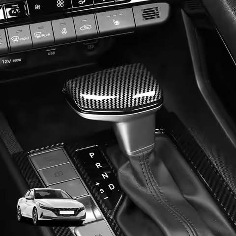 LHD/RHD For Hyundai Elantra CN7 2021-2025 Car Tuning Carbon Fiber Console Gear Lever Head Cover Trim