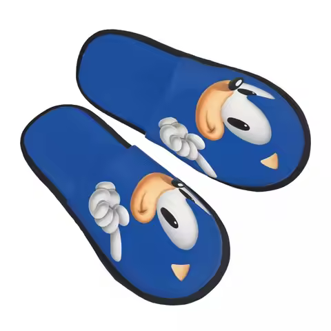 Custom Soniced Memory Foam Slippers Women Comfy Warm Hedgehog Game House Slippers