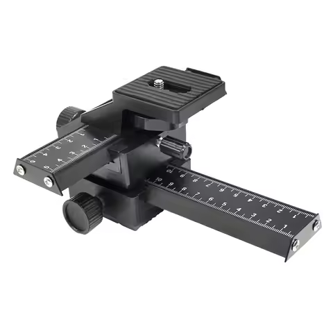 4 Way Macro Focusing Rail Slider Close-up Shooting Tripod Head 1/4" Screw for Canon/Pentax/Nikon/Oly