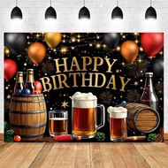 Cheers Happy Birthday Party Banner Backdrop for Men Women 30th 40th 50th Birthday Party Decorations 