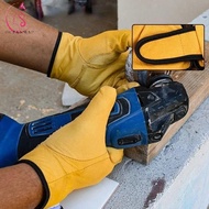 OCEANMAP Work Gloves, Leather Welding Wear-resistant Gloves, Tough Flex Grip Safety Protection Secur