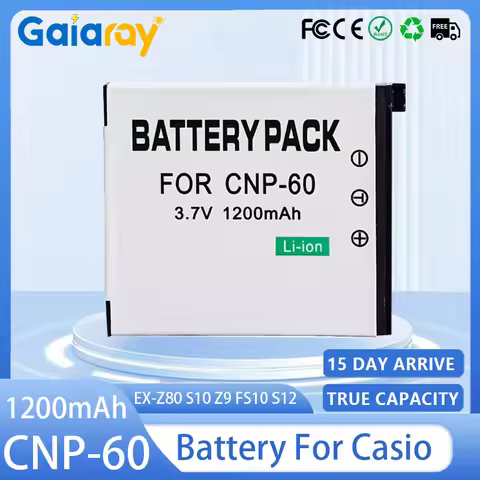 CNP-60 Camera Battery 3.7V 1200mAH CNP 60 CNP60 NP60 Rechargeable Battery for Casio EX-Z80 S10 Z9 FS