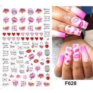 ST.491 Thai Shop Valentine's Day Theme Nail Stickers (F628)