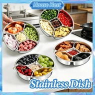 Stainless Steel Side Dish Platter Divided Plate Cafeteria Tray Food Preparation Plate