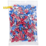 200pcs 16-14 AWG Red Blue Wire Connector Insulated Fork Terminal #4