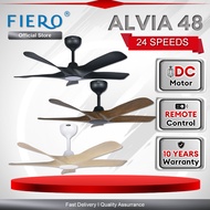 Fiero ALVIA / ALVIA LED 5 Blades DC Motor Ceiling Fan with 24 Speeds Remote Control - Black/White/Pi