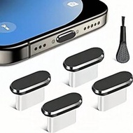 4Pcs USB C Dust Plug With Cleaning Brush, Metal Type C Charging Port Cover, Anti Dust USB-C Plug Cov
