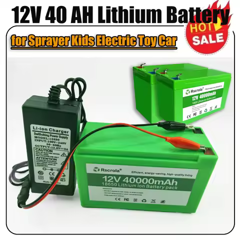 12V Battery 40Ah 30Ah 20Ah 18650 Lithium Battery Pack Sprayer Built-in High Current BMS Electric Veh