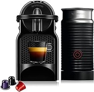 Nespresso® Inissia Coffee Machine, Black &amp; Aeroccino Milk Frother Bundle