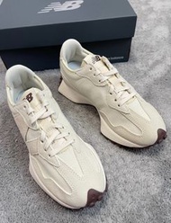 新店特惠New Balance 327 經典百搭 反毛皮織物 減震 低幫 休閒跑步鞋 女款 海鹽白