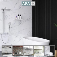 [20 Motifs] Glossy Wallpaper Marble Sticker Aluminum Foil Wall Anti-Hot Oil 3 m x 60 cm Brick Drink 