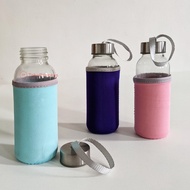 Glass Water Bottle Glass drinking Bottle Water Bottle FREE Bottle cover FREE BUBBLEWRAP