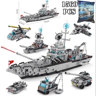 1560-piece Cruiser Battleship model assembly set, Warship puzzle toy 75cm long 10in1 how to play in 