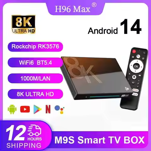 H96 MAX M9S Smart TV Box Android14 AI VisionPQ 8 Core CPU Rockchip RK3576 AI-MENC8K AHD Video Decodi