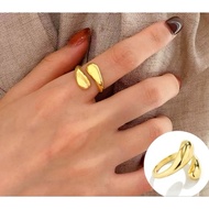 AksesoryaElegante08 Tear Drop Ring Stainless Steel Non Fade