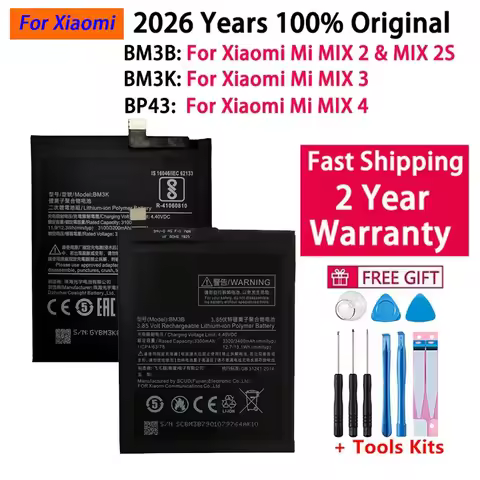 2026 Years 100% Original Battery BM3B BM3K BP43 For Xiaomi Mi Mix 2 3 4 Mix2 / Mix 3 4 2S Mix3 Mix4 