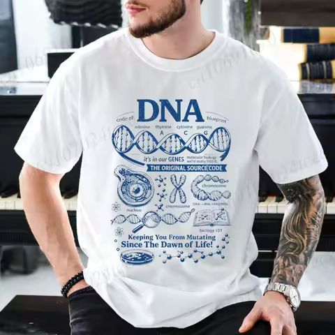 Unisex DNA Vintage Science T-shirt 90s Academic Molecular Biology Diagram Graphic Tee Retro Biology