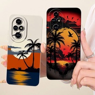 For Honor 200 Pro / Honor200 Lens Protective Casing Honor 200 200Pro 5G Fashion Dusk Beach Painting 