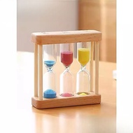 Wooden Children Brushing Hourglass Timer 1/3/5 Half Hour Time Funnel Mini Shock-resistant Glitter Sm