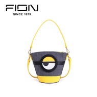 FION Minions Denim With Leather Shoulder Bag